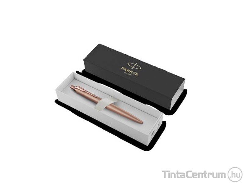 Golyóstoll, 0,7mm, aranyrózsaszínű klip, rózsaszín tolltest, PARKER "Royal Jotter XL", kék