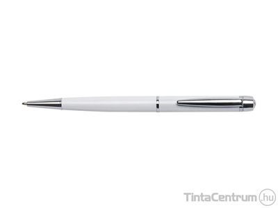 Golyóstoll, 0,7mm, fehér tolltest, fehér SWAROVSKI® kristállyal, ART CRYSTELLA® "Lily Pen", kék