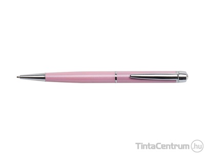 Golyóstoll, 0,7mm, rózsaszín tolltest, fehér SWAROVSKI® kristállyal, ART CRYSTELLA® "Lily Pen", kék