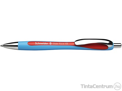 Golyóstoll, 0,7mm, nyomógombos, SCHNEIDER "Slider Rave XB", piros