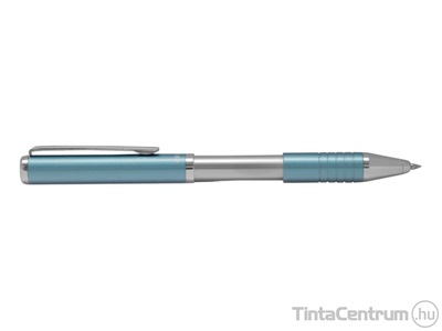Golyóstoll, díszdobozban, metál égkék tolltest, ZEBRA "SL-F1", kék