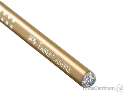 Grafitceruza, B, háromszögletű, FABER-CASTELL "Sparkle Pearl", gyöngyházfényű arany