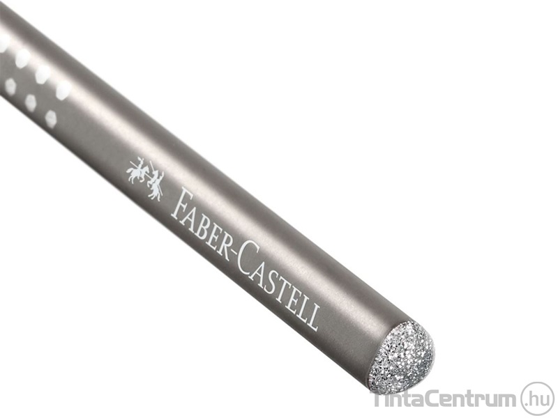 Grafitceruza, B, háromszögletű, FABER-CASTELL "Sparkle Pearl", gyöngyházfényű ezüst