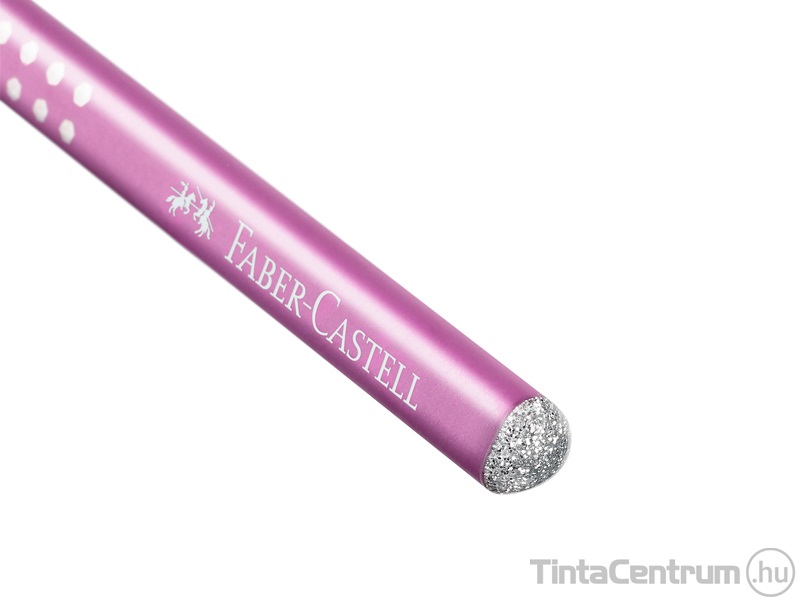 Grafitceruza, B, háromszögletű, FABER-CASTELL "Sparkle Pearl", gyöngyházfényű pink