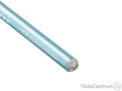 Grafitceruza, B, háromszögletű, FABER-CASTELL "Sparkle Pearl", gyöngyházfényű türkiz