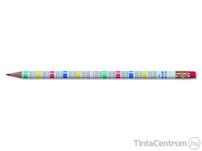 Grafitceruza radírral, HB, kerek, szorzótáblával, KOH-I-NOOR "1231" 12db/doboz