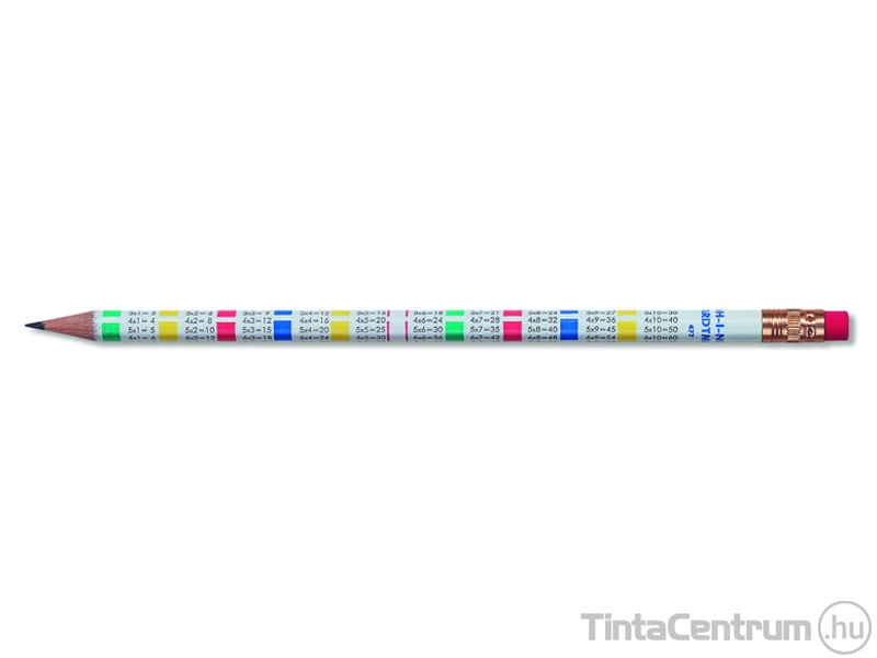 Grafitceruza radírral, HB, kerek, szorzótáblával, KOH-I-NOOR "1231" 12db/doboz
