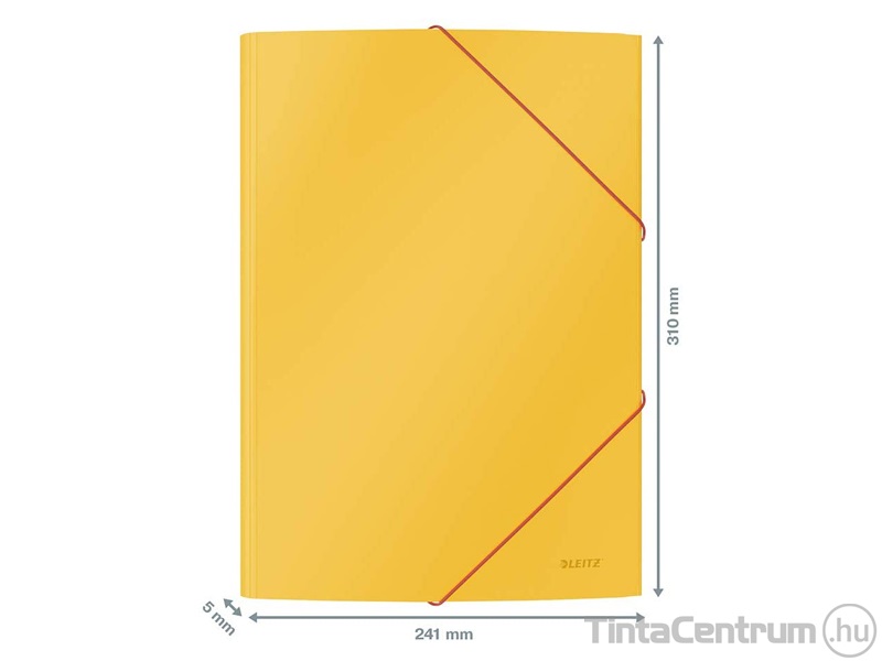Gumis mappa, A4, karton, 15mm, LEITZ "Cosy", melegsárga