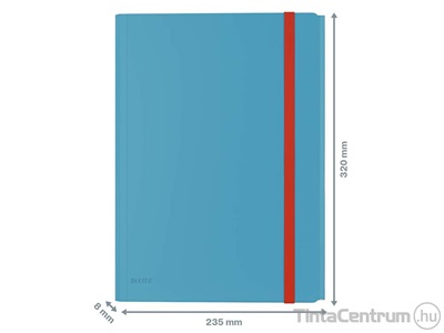 Gumis mappa, A4, műanyag, extra tasakkal, LEITZ "Cosy", nyugodtkék