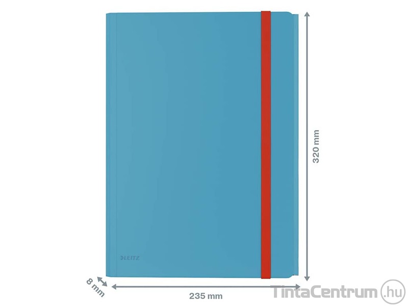 Gumis mappa, A4, műanyag, extra tasakkal, LEITZ "Cosy", nyugodtkék