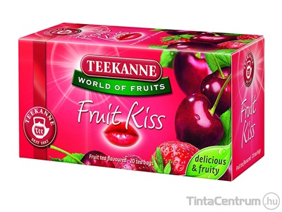 Gyümölcstea, filteres, 20x2,5g, TEEKANNE "Fruit Kiss", eper-meggy