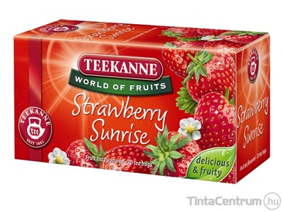 Gyümölcstea, filteres, 20x2,5g, TEEKANNE "Strawberry Sunrise", eper