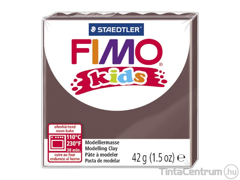 Gyurma, 42g, égethető, FIMO "Kids", barna