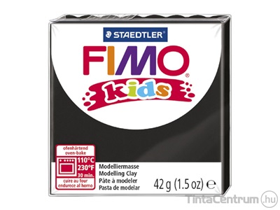 Gyurma, 42g, égethető, FIMO "Kids", fekete