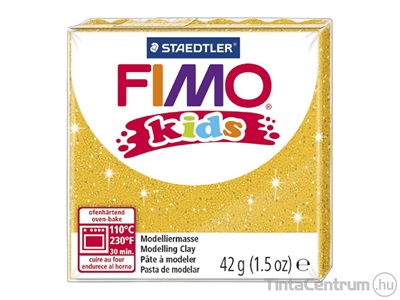 Gyurma, 42g, égethető, FIMO "Kids", glitteres arany