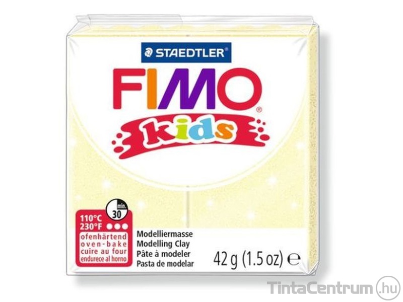 Gyurma, 42g, égethető, FIMO "Kids", gyöngyház sárga