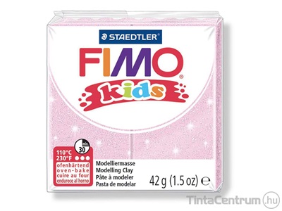 Gyurma, 42g, égethető, FIMO "Kids", gyöngyház világos rózsaszín