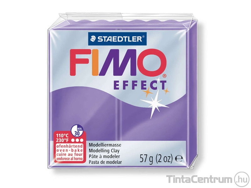 Gyurma, 56g, égethető, FIMO "Effect", áttetsző bíborlila