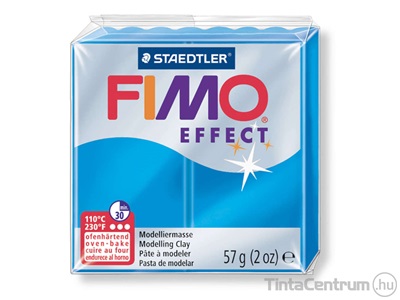 Gyurma, 56g, égethető, FIMO "Effect", áttetsző kék