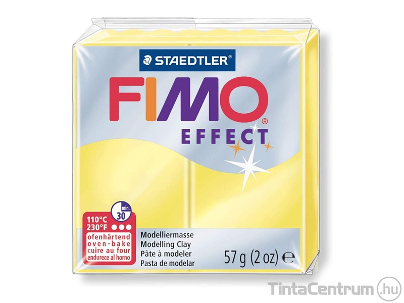 Gyurma, 56g, égethető, FIMO "Effect", áttetsző sárga