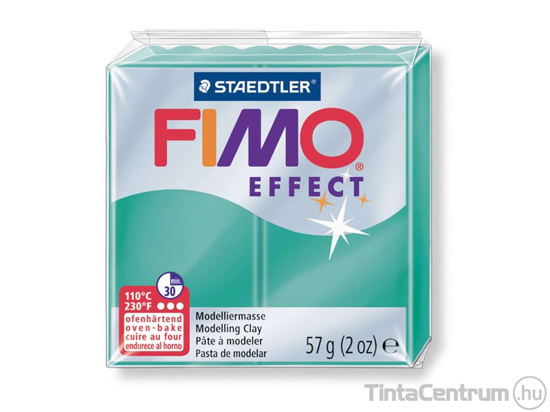 Gyurma, 56g, égethető, FIMO "Effect", áttetsző zöld