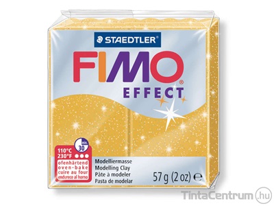 Gyurma, 56g, égethető, FIMO "Effect", csillámos arany