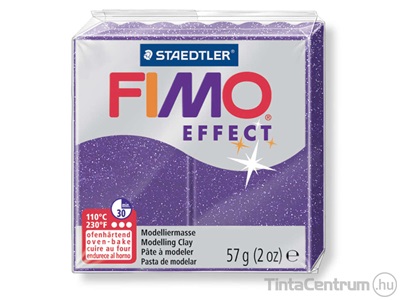 Gyurma, 56g, égethető, FIMO "Effect", csillámos bíborlila