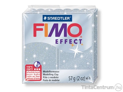 Gyurma, 56g, égethető, FIMO "Effect", csillámos ezüst