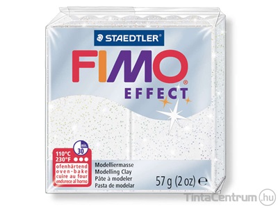 Gyurma, 56g, égethető, FIMO "Effect", csillámos fehér