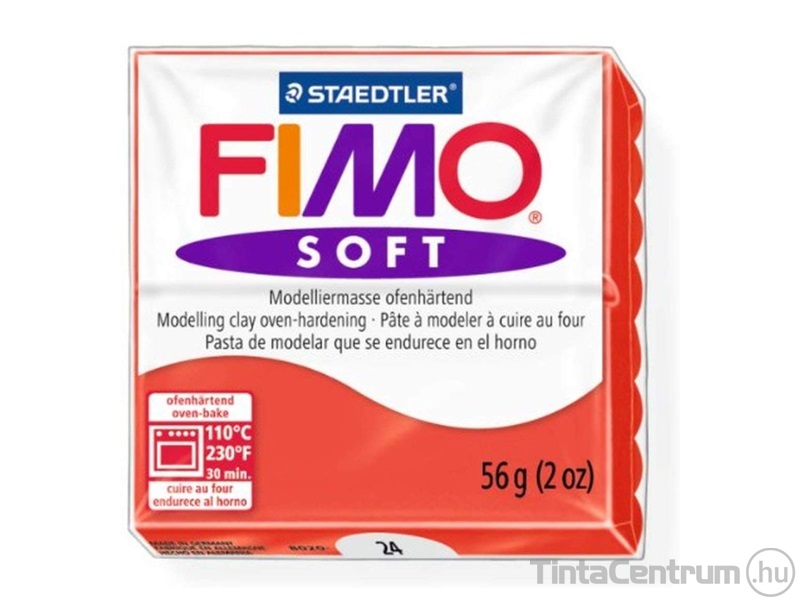 Gyurma, 56g, égethető, FIMO "Soft", indián piros