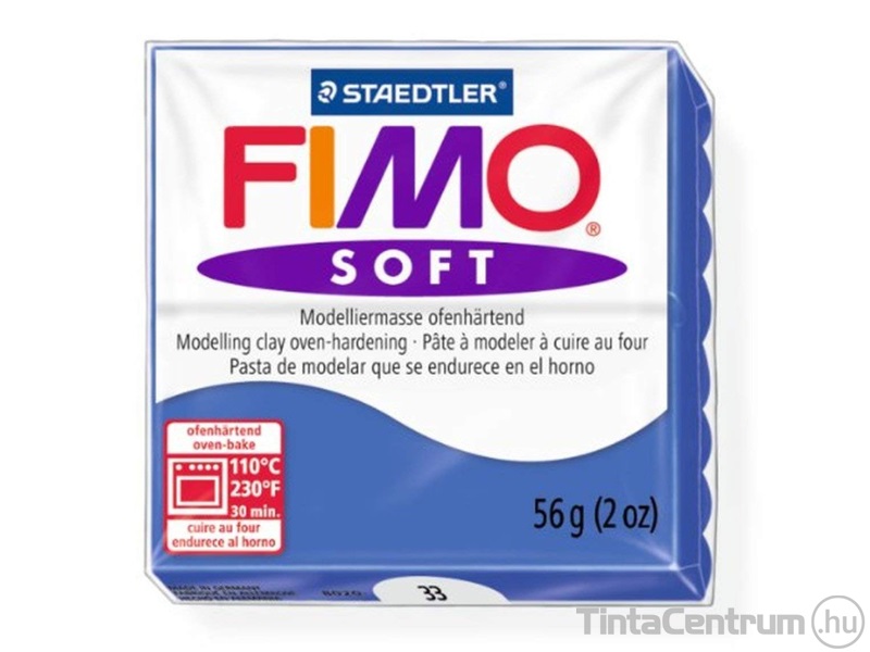 Gyurma, 56g, égethető, FIMO "Soft", fényes kék