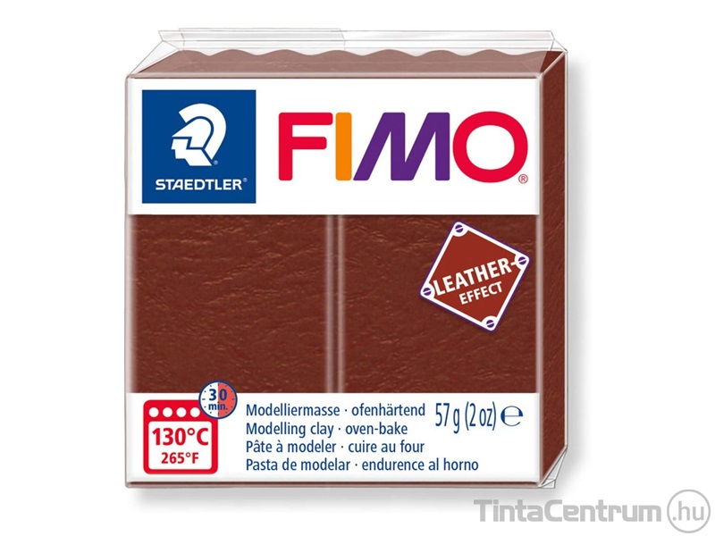 Gyurma, 57g, égethető, FIMO" Leather Effect", dió