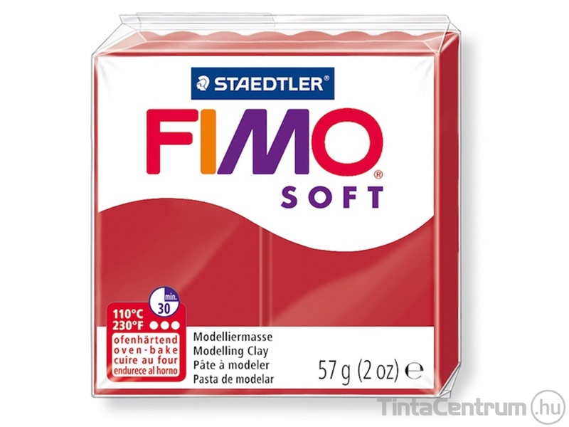 Gyurma, 57g, égethető, FIMO "Soft", karácsonyi piros