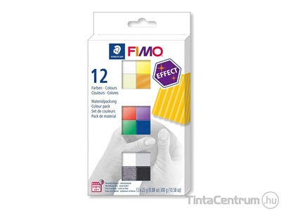 Gyurma készlet, 12x25g, égethető, FIMO "Effect Colours", 12 különböző szín