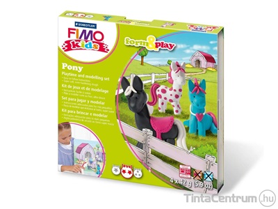 Gyurma készlet, 4x42g, égethető, FIMO "Kids Form & Play", pónik