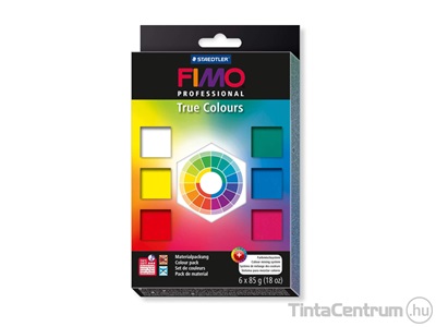 Gyurma készlet, 6x85g, égethető, FIMO "Professional True Colours", 6 különböző szín