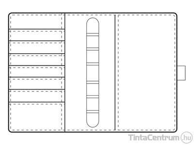 Gyűrűs kalendárium betétlapokkal, L437, 184x236mm, műbőr, SATURNUS, fekete