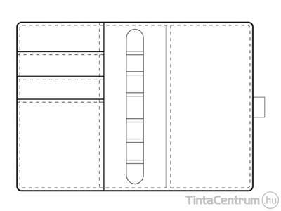 Gyűrűs kalendárium betétlapokkal, S437, 105x154mm, műbőr, SATURNUS, fekete