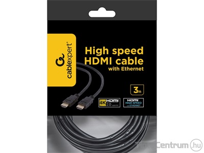 HDMI kábel, ethernet, 3m, HDMI-HDMI (apa-apa), GEMBIRD