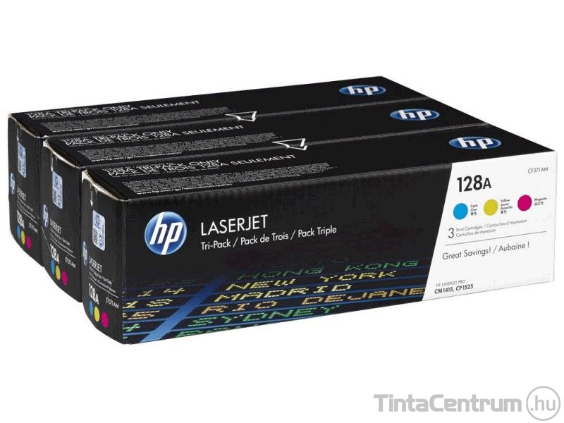 HP 128A (CF371AM) (C,M,Y) eredeti 3db-os toner csomag