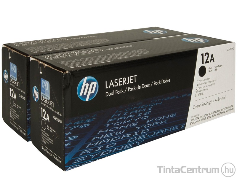 HP 12AD (Q2612AD) fekete [2x2000 oldal] eredeti 2db-os toner csomag