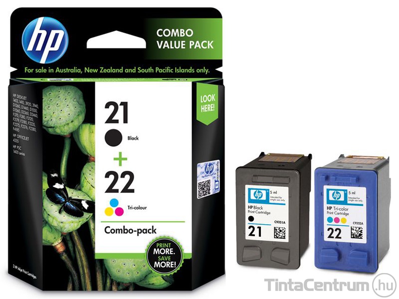 HP 21+22 (SD367A) (BK, CMY) eredeti 2db-os patron csomag