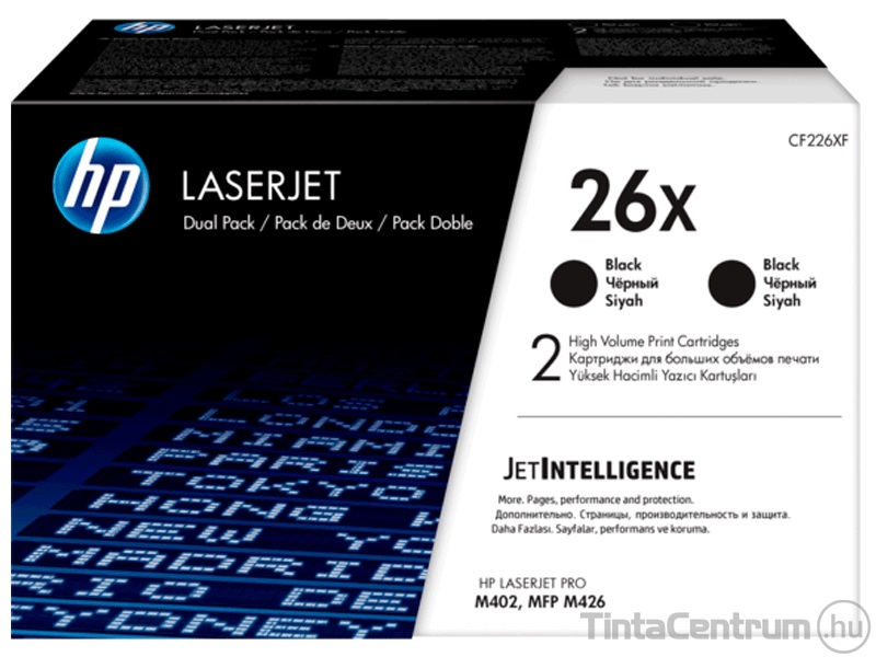 HP 26X (CF226XD) fekete [2x9000 oldal] eredeti 2db-os toner csomag