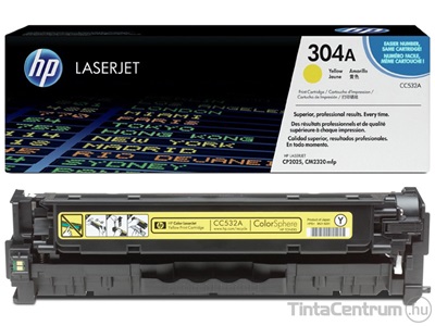 HP 304A (CC532A) sárga [2800 oldal] eredeti toner