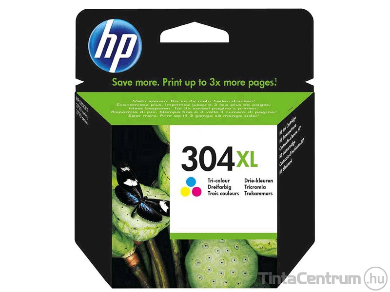 HP 304XL (N9K07AE) színes eredeti tintapatron