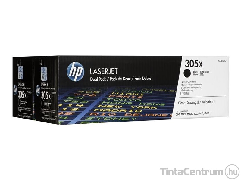 HP 305XD (CE410XD) fekete [2x4000 oldal] eredeti 2db-os toner csomag