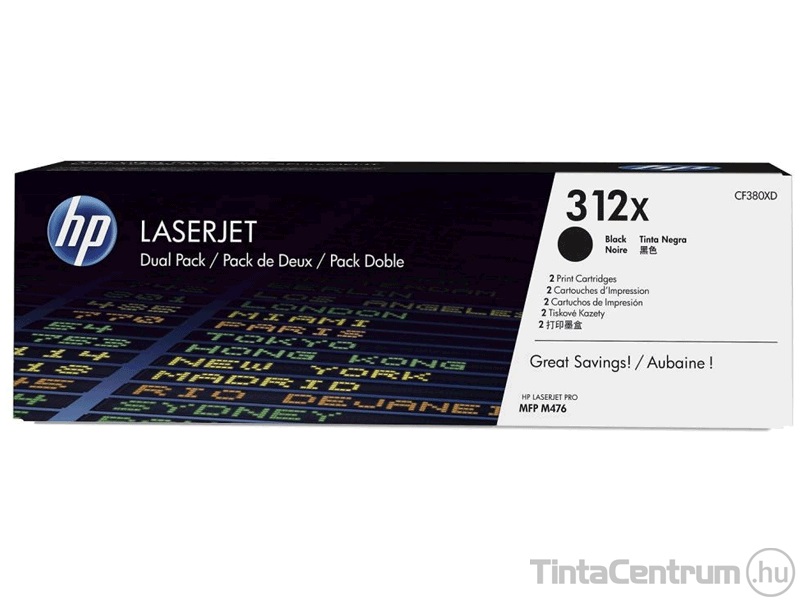 HP 312X (CF380XD) fekete [2x4400 oldal] eredeti 2db-os toner csomag