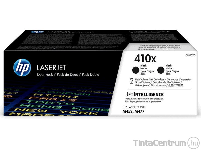 HP 410X (CF410XD) fekete [2x6500 oldal] eredeti 2db-os toner csomag