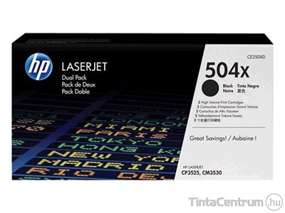 HP 504XD (CE250XD) fekete [2x10500 oldal] eredeti 2db-os toner csomag