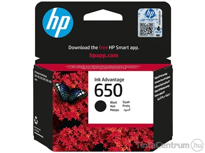 HP 650 (CZ101A) fekete eredeti tintapatron